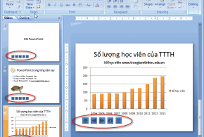 Các slide sau khi chèn các nút điều khiển