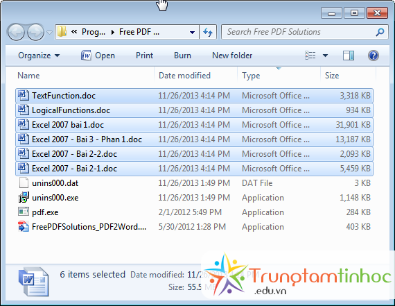 Sau khi chương trình chạy xong, Click nút Open để mở thư mục chứa các file Word đã được chuyển từ PDF