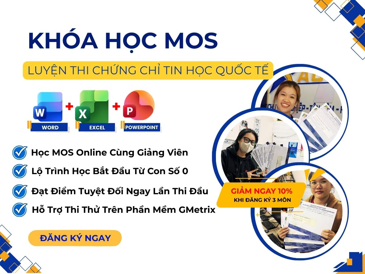 Khóa Học MOS Luyện Thi Chứng Chỉ Tin Học Quốc Tế