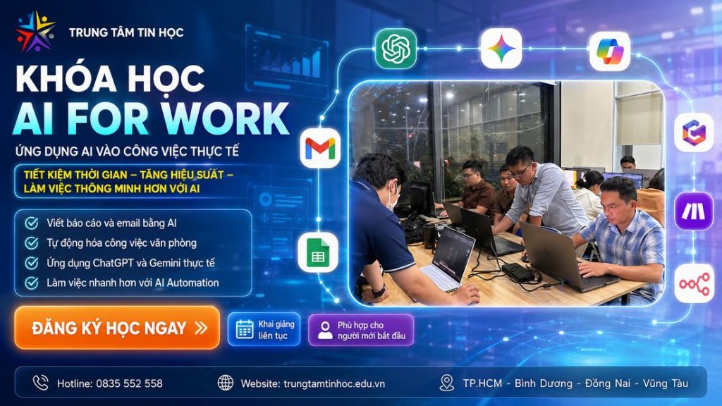 Khóa học Ứng Dụng AI For Work
