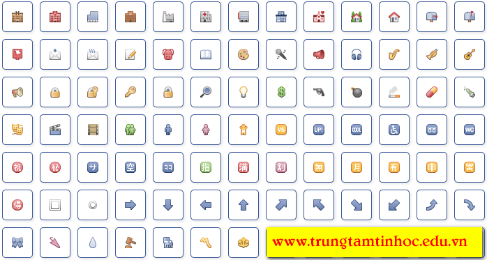 70 icon hình các công việc văn phòng đăng FB/Zalo